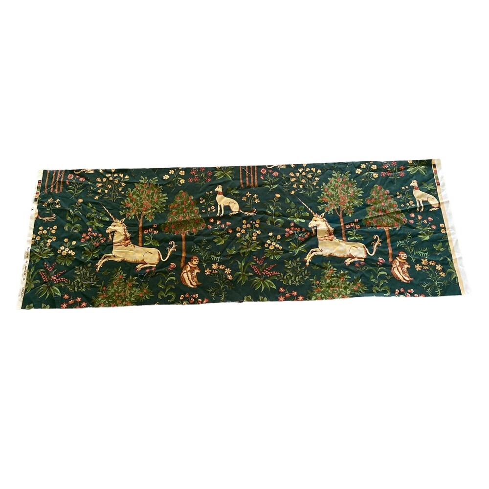 Duralee "Unicorn" Medieval fabric vintage swatch medium weight 20”